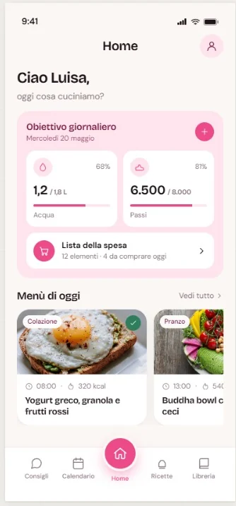 Schermata Home Happy Diet